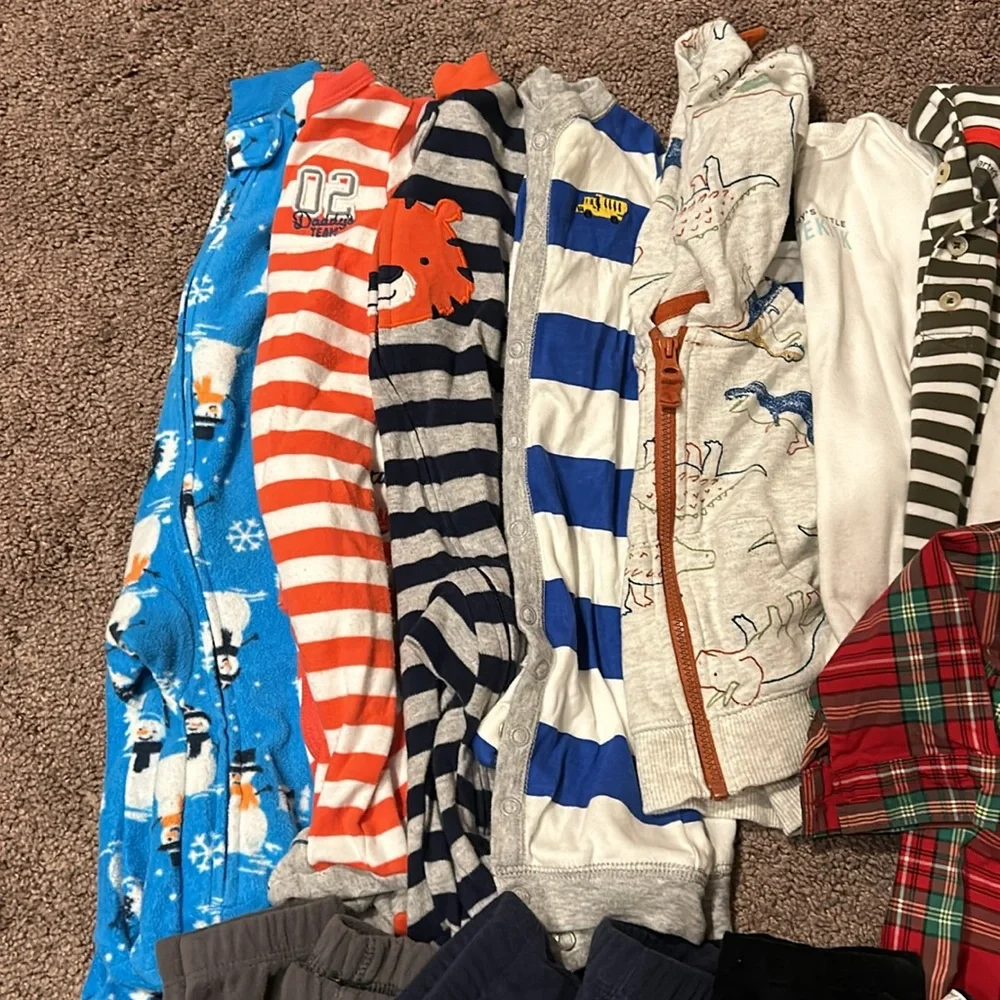 Babyboy 3m fall & winter footie sweatshirt onesie pants bundle!!